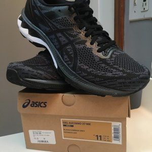 Mens Asics Gel Kayano 27 Knit Size 11 Medium Black/Grey Retail $160
